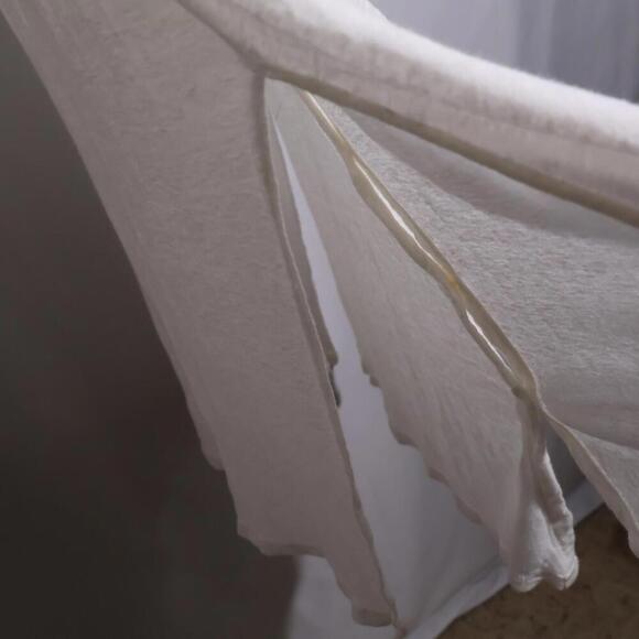 Doe & Rae Long White Duster Cardigan Lightweight Buttons Linen Modal Beachy Sz L - Picture 4 of 9